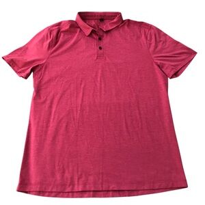 Lululemon Evolution Polo Men's XL Heathered Red Performance Golf Shirt Outdoor